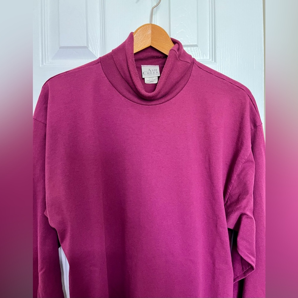 Ash Creek Wine Colored Soft Wear Long Sleeve Turtleneck Size Large Vintage - Picture 7 of 7